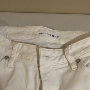 LOFT Classic white jeans